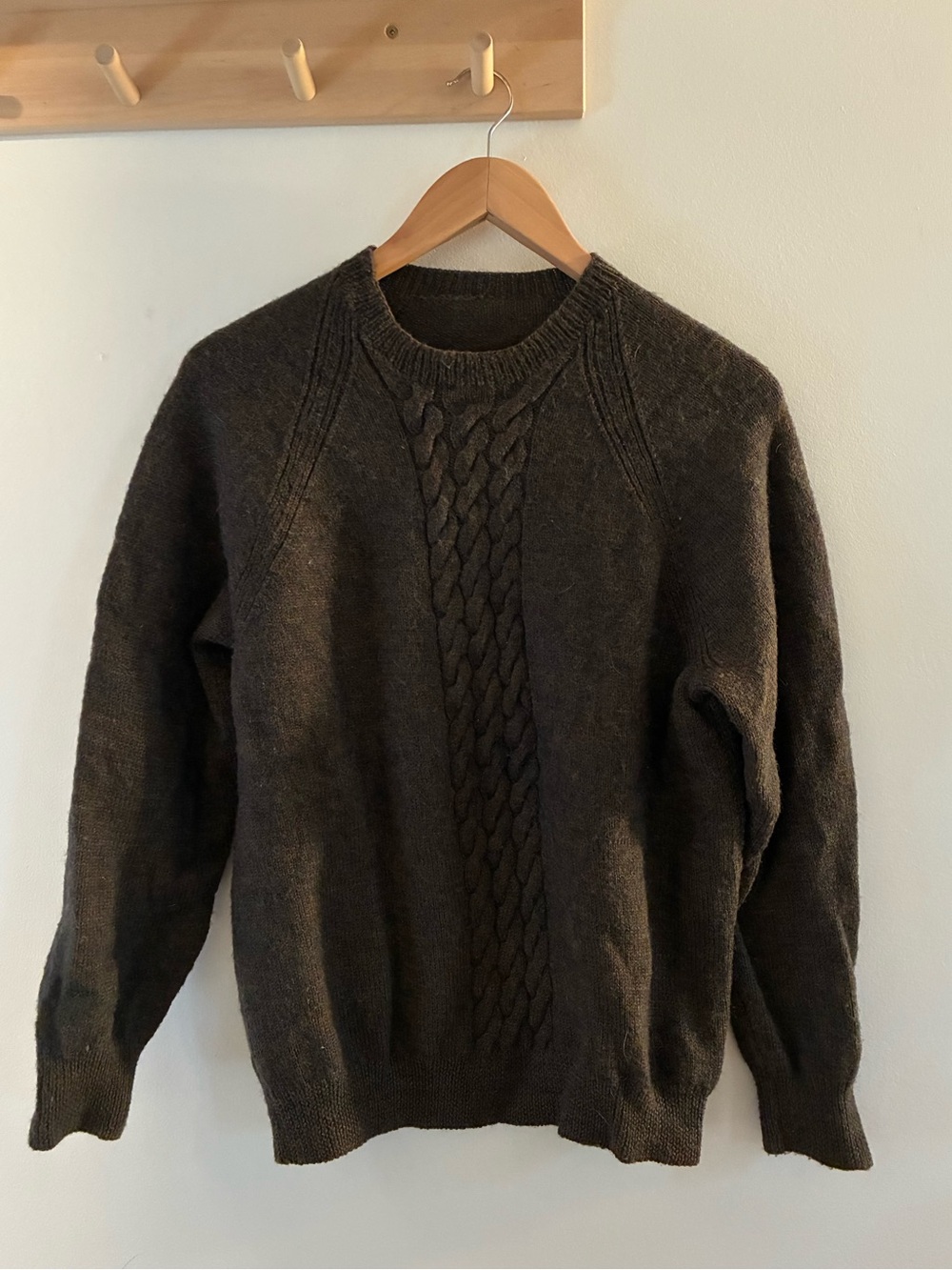 Vintage Dark green Cable Knit Crewneck Sweater